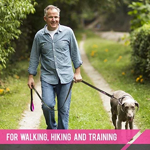 Correa para perro resistente Paw Lifestyles, 0.11 pulgadas de grosor, 6 ft de largo, mango acolchado para mayor comodidad, perfecta para perros medianos y grandes