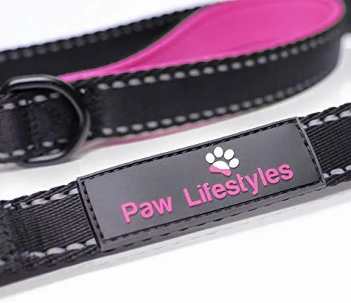 Correa para perro resistente Paw Lifestyles, 0.11 pulgadas de grosor, 6 ft de largo, mango acolchado para mayor comodidad, perfecta para perros medianos y grandes