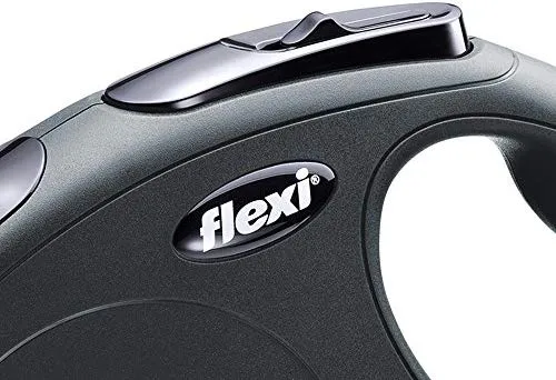 FLEXI New Classic Cord Black Retractable Dog Leash