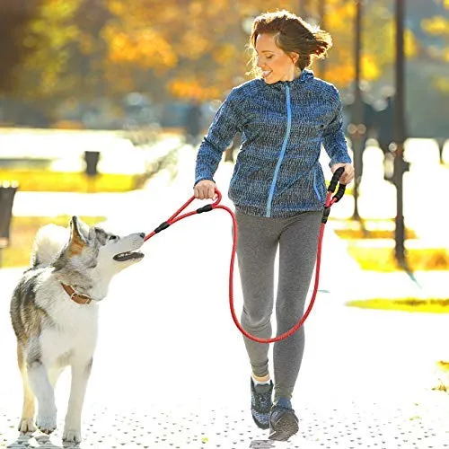 tobeDRI Correa para perro resistente, 2 asas acolchadas, 6 pies de largo, correas de entrenamiento para perros medianos y grandes
