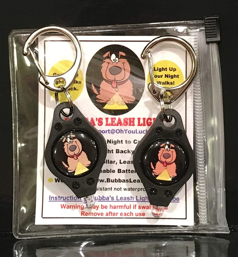 Luz para perro, collar de perro, correa de bubbba, luz – (no versión actual) 2 por paquete – para paseos de perro y monitoreo de patio. Se fija a la correa, collar de perro, arnés. Ideal para perros pequeños y grandes. (Color negro)