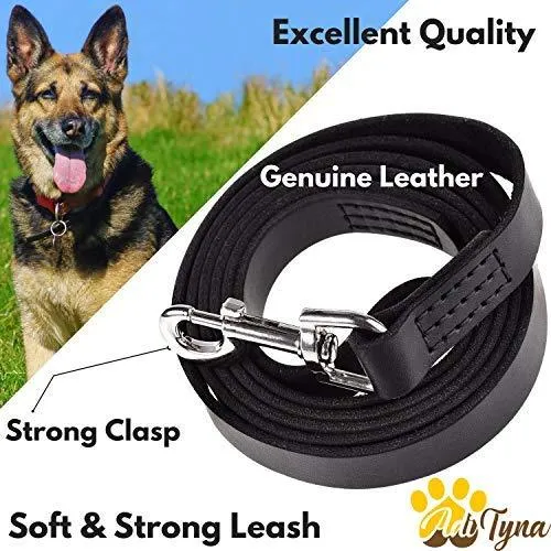 ADITYNA Correa para perro de piel resistente, 6 pies, correa de cuero fuerte y suave para perros extra grandes, grandes y medianos, correa de entrenamiento para perro