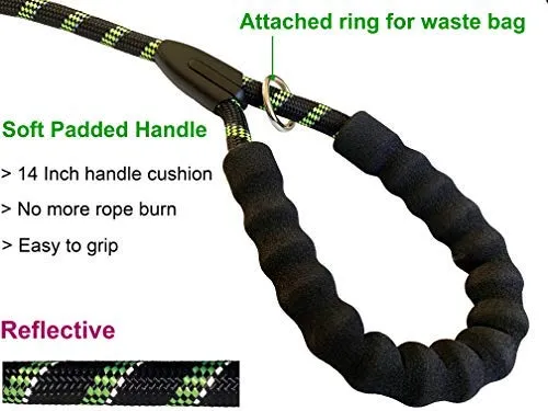 iYoShop Durable Dog Leash Pet Rope Leash Thick Durable Nylon Rope Leash with Soft Padded Handle and Light Weight Training Leash for Small Medium Large Dogs