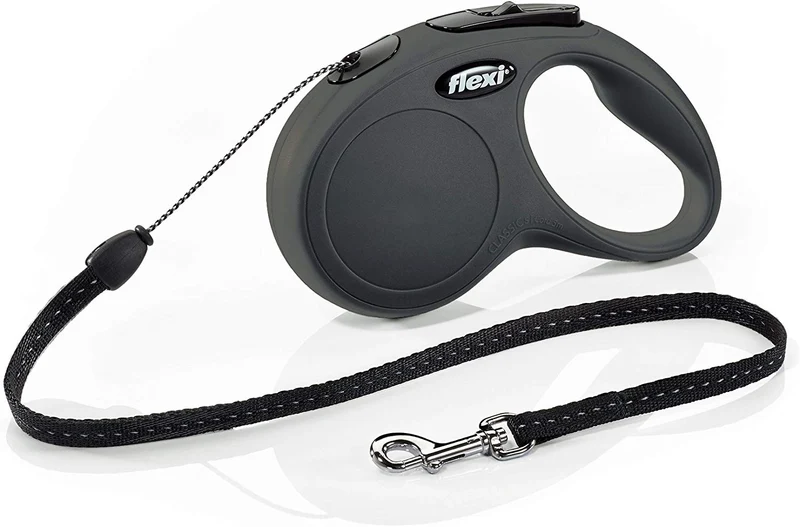 FLEXI New Classic Cord Black Retractable Dog Leash