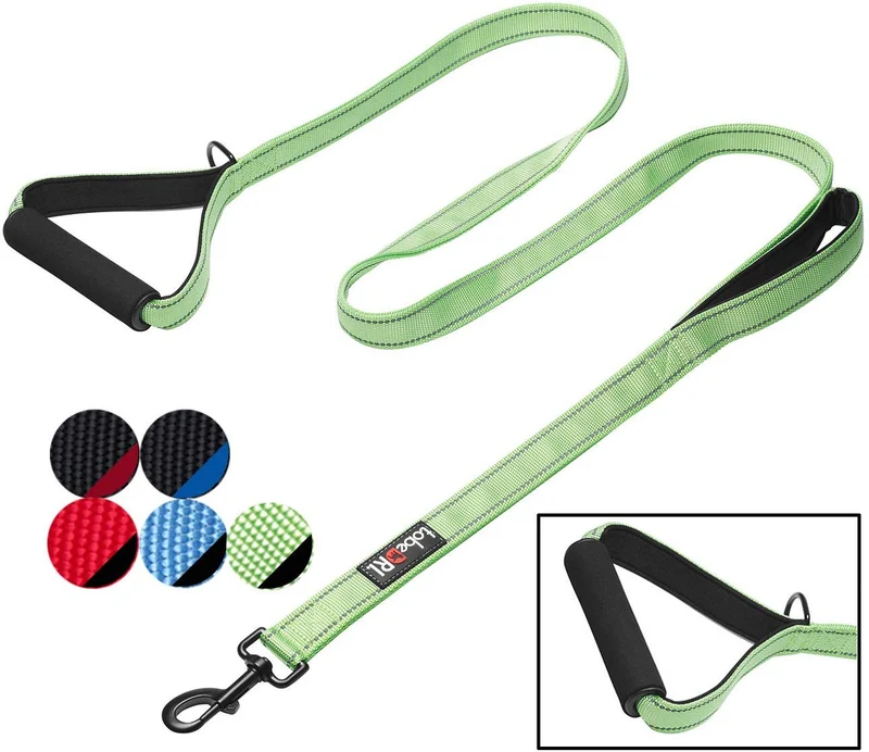 tobeDRI Correa para perro resistente, 2 asas acolchadas, 6 pies de largo, correas de entrenamiento para perros medianos y grandes