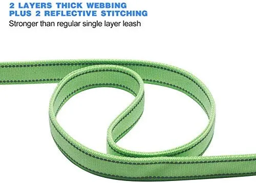 tobeDRI Correa para perro resistente, 2 asas acolchadas, 6 pies de largo, correas de entrenamiento para perros medianos y grandes