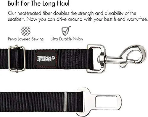 Cinturón de seguridad arnés, ajustable para mascota perro o gato arnés de seguridad de vehículo diseñado de friends forever