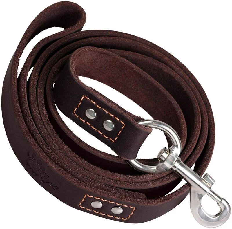 ADITYNA Correa para perro de piel resistente, 6 pies, correa de cuero fuerte y suave para perros extra grandes, grandes y medianos, correa de entrenamiento para perro