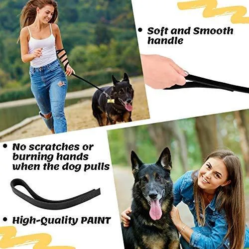 ADITYNA Correa para perro de piel resistente, 6 pies, correa de cuero fuerte y suave para perros extra grandes, grandes y medianos, correa de entrenamiento para perro