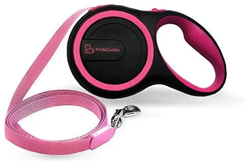 PET&CUDDLE Correa retráctil para perro, 16 pies, para perros pequeños a grandes de hasta 110 libras, botón de fácil cierre/liberación y mango ergonómico, correa de nailon resistente sin enredos