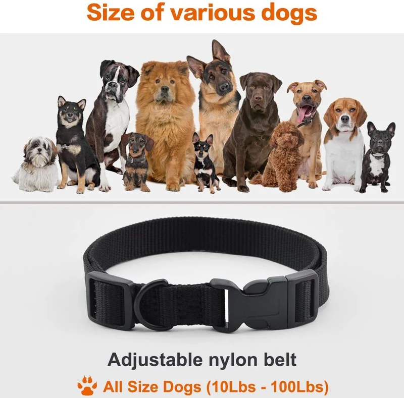 Petronics Collar de choque para perros, collar de entrenamiento de perro con mando a distancia, collar de corteza recargable para perros grandes, medianos y pequeños, collar E con estático, vibración, pitido y luz, 330 yardas, para 2 perros