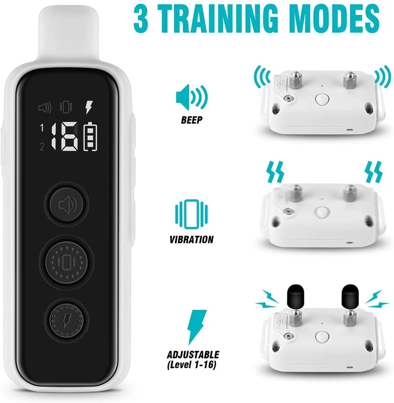 Bousnic Collar de entrenamiento para perros con mando a distancia – Collar de entrenamiento eléctrico actualizado de 1000 pies resistente al agua recargable para perros pequeños, medianos y grandes, con 3 modos de entrenamiento seguros, vibración de pitid