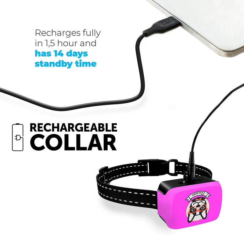 Collar pequeño para perro recargable, antiladridos para perros pequeños – el más pequeño más humano para dejar de ladrar – el collar de entrenamiento de perro sin corteza de choque impermeable – Dispositivo seguro de control de corteza para mascotas