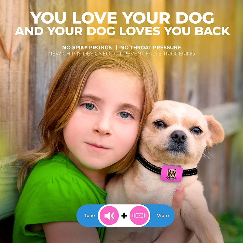 Collar pequeño para perro recargable, antiladridos para perros pequeños – el más pequeño más humano para dejar de ladrar – el collar de entrenamiento de perro sin corteza de choque impermeable – Dispositivo seguro de control de corteza para mascotas