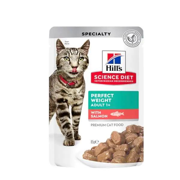 Hill'S Science Plan Adult Perfect Weight Pollo y Salmón 85 g Sobre Alimento para Gatos