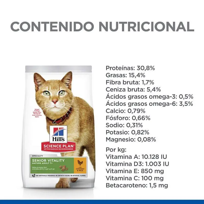 Hill'S Science Plan Adult 7+ Senior Vitality Pollo 1,5 kg Alimento para Gatos