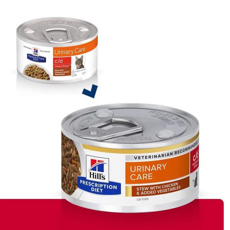 Hill'S C/D Urinary Stress Estofado con Pollo y Verduras 82 g Alimento para Gatos