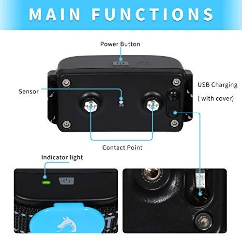 PATPET Dog Bark Collar Safe Shock Rechargeable Anti Stop Barking Collar with 7 Levels for Small to Large Dogs, Smart Chip Adjustable Dog Training Collar, No Pain - Safe, Anti-Bark Device