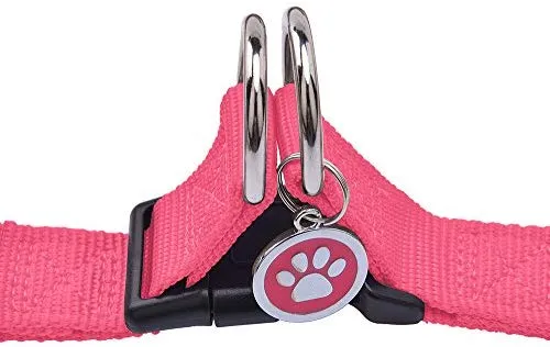 Arnés ajustable Pupteck para perro, medida básica de cachorro, de nailon, chaleco para pasear en exteriores con etiqueta de identificación