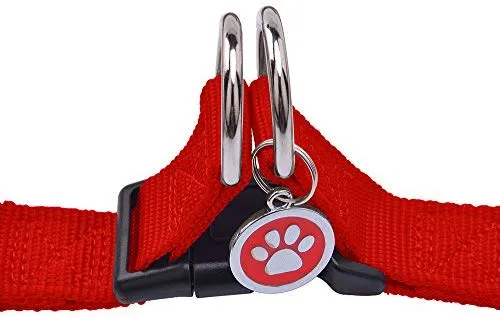 Arnés ajustable Pupteck para perro, medida básica de cachorro, de nailon, chaleco para pasear en exteriores con etiqueta de identificación