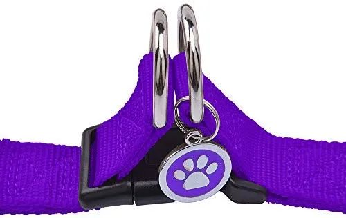 Arnés ajustable Pupteck para perro, medida básica de cachorro, de nailon, chaleco para pasear en exteriores con etiqueta de identificación