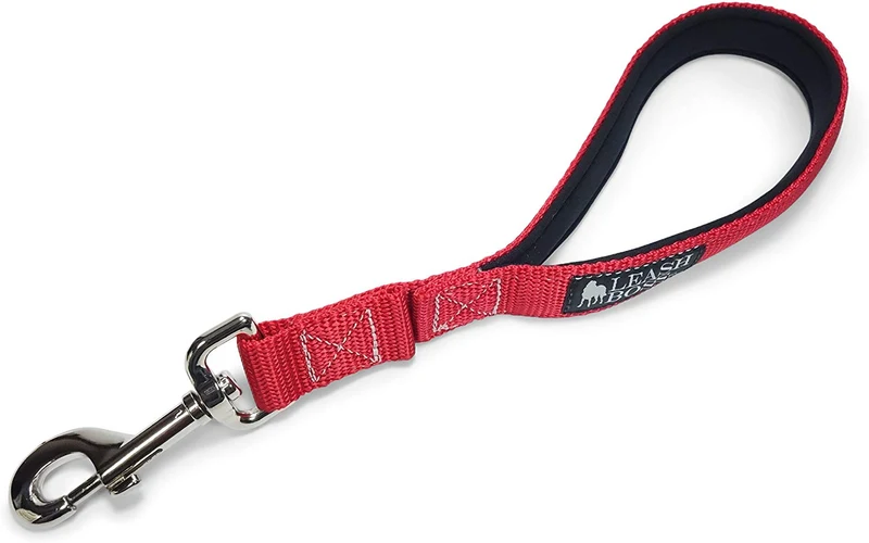 Leashboss Correa corta para perro con mango acolchado, correas de 12, 18 y 24 pulgadas para perros grandes, nailon de 1 pulgada