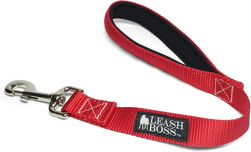 Leashboss Correa corta para perro con mango acolchado, correas de 12, 18 y 24 pulgadas para perros grandes, nailon de 1 pulgada