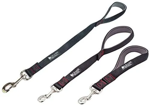 Leashboss Correa corta para perro con mango acolchado, correas de 12, 18 y 24 pulgadas para perros grandes, nailon de 1 pulgada