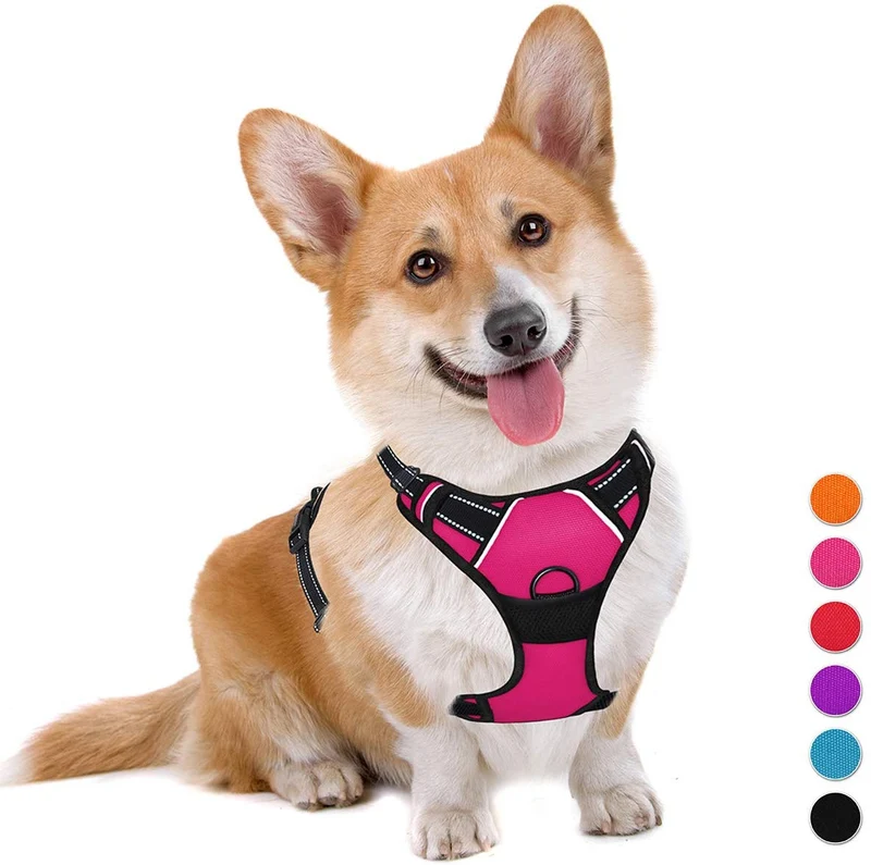 Arnés para perro BARKBAY sin tirones, arnés para perro reflectante con clip frontal y mango de control fácil para caminar, entrenamiento, correr