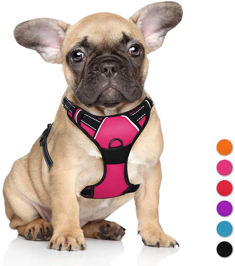 Arnés para perro BARKBAY sin tirones, arnés para perro reflectante con clip frontal y mango de control fácil para caminar, entrenamiento, correr