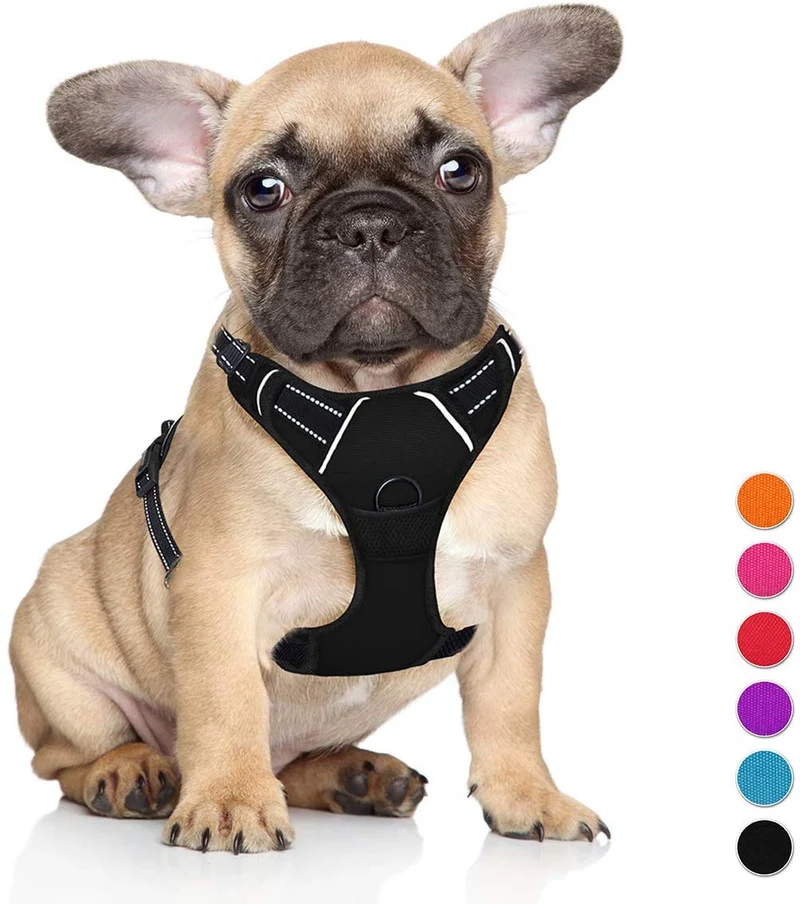 Arnés para perro BARKBAY sin tirones, arnés para perro reflectante con clip frontal y mango de control fácil para caminar, entrenamiento, correr