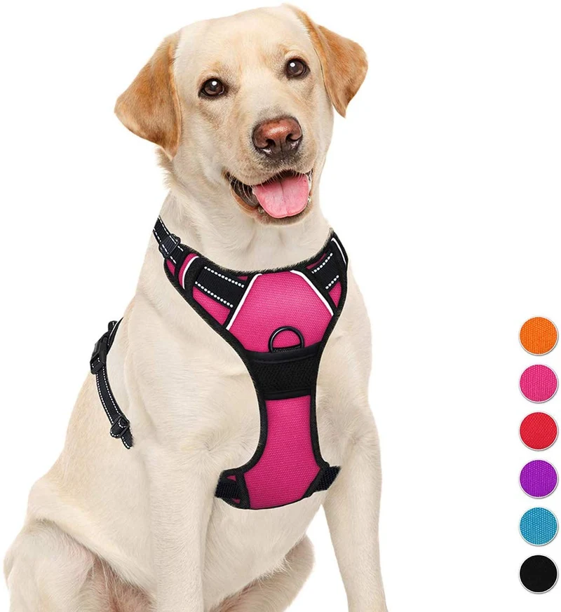 Arnés para perro BARKBAY sin tirones, arnés para perro reflectante con clip frontal y mango de control fácil para caminar, entrenamiento, correr