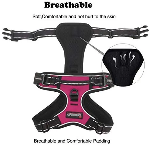 Arnés para perro BARKBAY sin tirones, arnés para perro reflectante con clip frontal y mango de control fácil para caminar, entrenamiento, correr