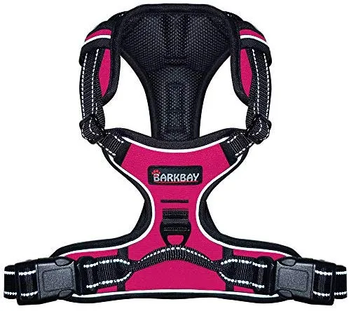 Arnés para perro BARKBAY sin tirones, arnés para perro reflectante con clip frontal y mango de control fácil para caminar, entrenamiento, correr