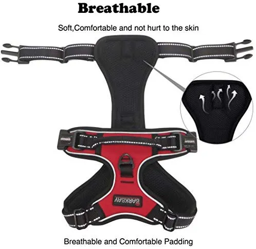 Arnés para perro BARKBAY sin tirones, arnés para perro reflectante con clip frontal y mango de control fácil para caminar, entrenamiento, correr
