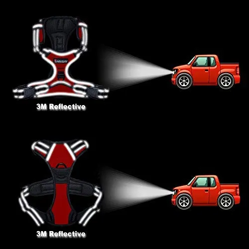 Arnés para perro BARKBAY sin tirones, arnés para perro reflectante con clip frontal y mango de control fácil para caminar, entrenamiento, correr