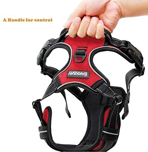 Arnés para perro BARKBAY sin tirones, arnés para perro reflectante con clip frontal y mango de control fácil para caminar, entrenamiento, correr