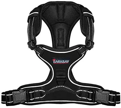 Arnés para perro BARKBAY sin tirones, arnés para perro reflectante con clip frontal y mango de control fácil para caminar, entrenamiento, correr
