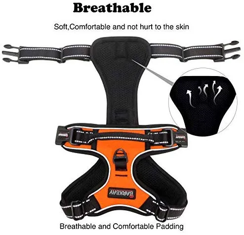 Arnés para perro BARKBAY sin tirones, arnés para perro reflectante con clip frontal y mango de control fácil para caminar, entrenamiento, correr