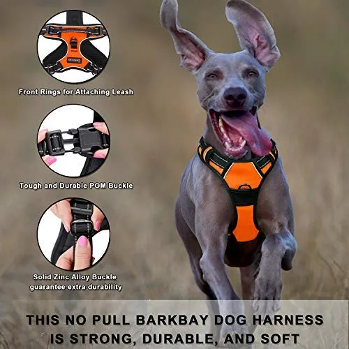 Arnés para perro BARKBAY sin tirones, arnés para perro reflectante con clip frontal y mango de control fácil para caminar, entrenamiento, correr