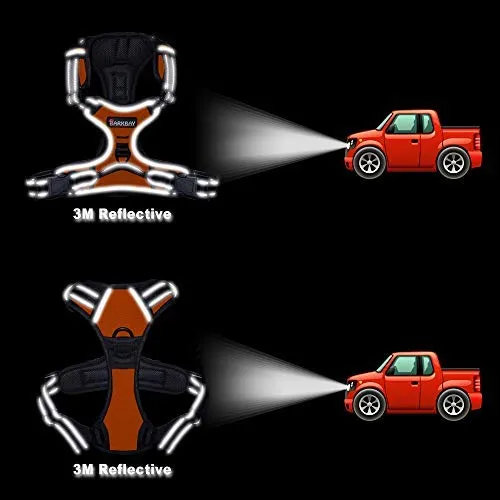 Arnés para perro BARKBAY sin tirones, arnés para perro reflectante con clip frontal y mango de control fácil para caminar, entrenamiento, correr