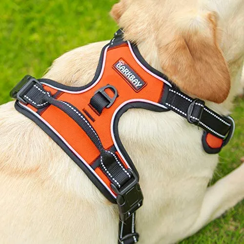 Arnés para perro BARKBAY sin tirones, arnés para perro reflectante con clip frontal y mango de control fácil para caminar, entrenamiento, correr