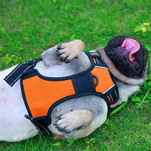 Arnés para perro BARKBAY sin tirones, arnés para perro reflectante con clip frontal y mango de control fácil para caminar, entrenamiento, correr