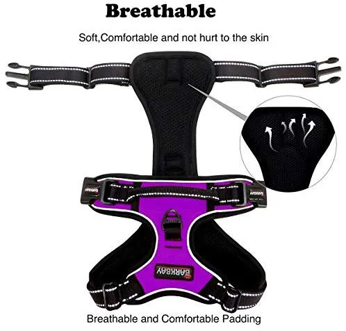 Arnés para perro BARKBAY sin tirones, arnés para perro reflectante con clip frontal y mango de control fácil para caminar, entrenamiento, correr