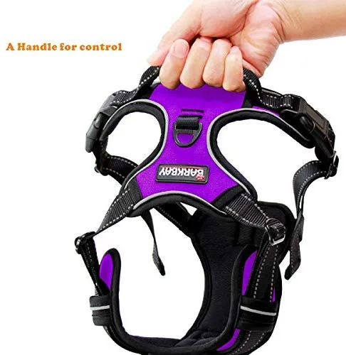 Arnés para perro BARKBAY sin tirones, arnés para perro reflectante con clip frontal y mango de control fácil para caminar, entrenamiento, correr