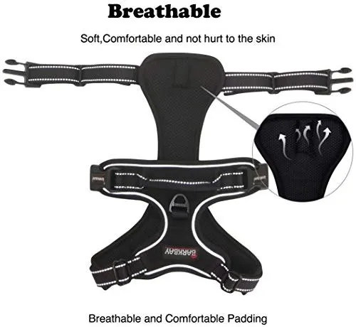 Arnés para perro BARKBAY sin tirones, arnés para perro reflectante con clip frontal y mango de control fácil para caminar, entrenamiento, correr