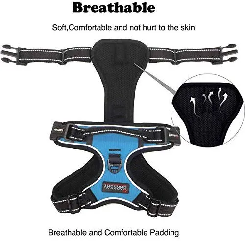 Arnés para perro BARKBAY sin tirones, arnés para perro reflectante con clip frontal y mango de control fácil para caminar, entrenamiento, correr