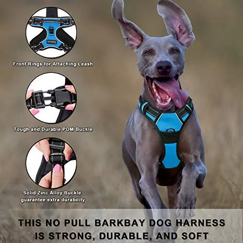 Arnés para perro BARKBAY sin tirones, arnés para perro reflectante con clip frontal y mango de control fácil para caminar, entrenamiento, correr