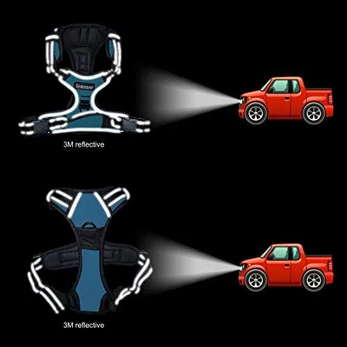 Arnés para perro BARKBAY sin tirones, arnés para perro reflectante con clip frontal y mango de control fácil para caminar, entrenamiento, correr