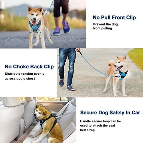 Arnés para perro BARKBAY sin tirones, arnés para perro reflectante con clip frontal y mango de control fácil para caminar, entrenamiento, correr